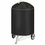 Kugelgrill Abdeckung, VDISRR Wetterfest Kugelgrill Abdeckhaube, 420D Oxford Holzkohlegrill Abdeckplane, Ø77 x 90 cm, wasserdicht, reißfest, UV, Schutz Grill vor Verblassen, Rost und Schimmel