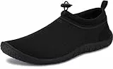 WHITIN Damen Herren Wasserschuhe für Erwachsene Aquaschuhe Mann Badeschuhe Sommer Schwimmschuhe Surfschuhe Strandschuhe Ganz Schwarz Größe 43