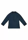 Sterntaler Badeshirt Langarm Uni – UV-Schutz 50+ Schwimmshirt – Unisex Beachwear schnelltrocknend – Kinder Rashguard mit Reißverschluss & Kinnschutz – Marine, Größe 92