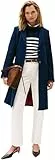 Tommy Hilfiger Damen Mantel Classic Wool Einreihig, Blau (Dark Night Navy), 32