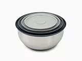 Joseph Joseph 4-teiliges Edelstahlschüsseln-Set mit Deckeln - Edelstahl, Silber