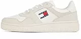 Tommy Jeans Herren Cupsole Sneaker Retro Basket Sportlich, Elfenbein (Ivory), 45
