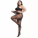 Sumvov Damen große transparente Strapsstrümpfe hohe Elastizität, Wärme, Robustheit und Strapazierfähigkeit, Geschenke (Weihnachten, Valentinstag) (Einheitsgröße, Schwarz)