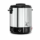 Klarstein Biggie Mechanischer Einkochautomat, 25 L Edelstahl-Einkochtopf & Glühweinkocher mit Edelstahlhahn, 1800 W, 30–110 °C, Timer, Einweckautomat, Heißgetränkespender