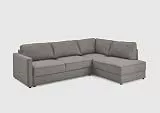 ATLANTIC home collection Eckgarnitur Chill, inkl. Schlaffunktion (ca. 135x230 cm), inkl. Bettkasten, frei im Raum stellbar, Wellenunterfederung, Ecke rechts, Grau