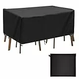 Landrip Abdeckung für Gartenmöbel,420D Oxford Gartenmöbel Abdeckung Wasserdicht Abdeckung für Rechteckige Gartentische Möbelsets, 150 x 90 x 75 cm