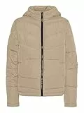 Noisy may Damen Puffer Jacke | Warme Stepp Winter Jacket mit Kapuze | Wattierter Blouson NMDALCON, Farben:Beige, Größe:38