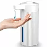 Phneems Seifenspender Automatisch Elektrischer Mehrstufig Verstellbar Mit Sensor 400ml No Touch Automatischer Seifenspender FüR Bad,KüChe,Büro Weiß