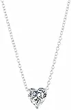 Generic TME9 Valentines Day Wedding Anniversary Jewellery Elegant Heart Pendant Chain Necklace Clavicle Choker Gift for Women Children Durable, Silber