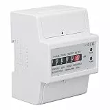 Rcniso 4P Stromzähler, Einphasige Digitalanzeige, Einphasiger Energiezähler, Hohe Genauigkeit, DC220 V, 50 Hz, für den Innenbereich