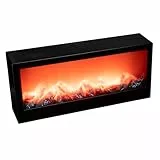 Ideen mit Herz LED-Kamin | Deko Kaminfeuer | elektrisch | batteriebetrieben | ohne Heizung | realistischer Feuer-/Flammen-Effekt | 45 x 10 x 20 cm | mit Timer-Funktion (6 Stunden AN | 18 Stunden AUS)