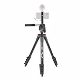 JOBY Compact Advanced Kit, Kamera-/Smartphone-Stativ mit 3-Weg-Kopf, Schnellwechselbefestigung ¼-20 ', Smartphone-Halterung, Tragetasche, DSLR, spiegellose Kamera, Farbe: Schwarz, Tragkraft 3 Kg