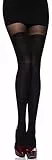 Merry Style Damen Strumpfhose mit Overknee Optik 80 DEN MSSSR01 (Schwarz, 3 (36-40))