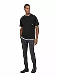 ONLY & SONS Herren Chino Hose ONSMARK Slim Check 9887 - Slim Fit - Stretch, Größe:33W / 34L, Farbe:Black 22019887