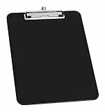 Wedo 576601 Klemmbrett A4, Stifthalter, Aufhängeöse, Metallklemme 32, 9 x 22, 7 x 1, 5 cm, Polystyrol, schwarz