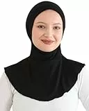 Prien Praktisch Hijab Für Damen, Sport Muslim Kopftuch, Flexible Schal, Chic Muslimische Kleid für Gym, Kopftücher Viskose Tuch (Schwarz)