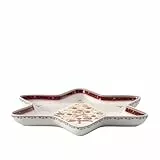 Villeroy & Boch Winter Bakery Delight Große Schale in Stern-Form, Premium Porzellan, Weiß/Rot/Beige