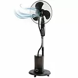 ProfiCare® Ventilator leise mit Luftbefeuchter | Schwenkfunktion | Höhe und Winkel verstellbar | 3 Stufen | Timer | Standventilator sehr leise | Ventilator mit Fernbedienung | Fan PC VL 3142 LB