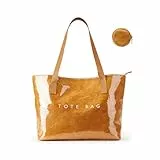 LOTEZAVA Tote Bag Tasche Damen Shopper Tasche PVC Handbags Groß Henkeltaschen Schultertasche Damen Gross Tragetasche Reise Arbeitstasche