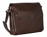 Leonhard Heyden Umhängetasche Laptoptasche mit Laptopfach Roma Messenger Bag Brown braun