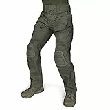 IDOGEAR Herren Kampfhose G3 Taktische Hose mit Knieschützern für Militärjagd Angeln Outdoor Cargohose Multitaschen Verstellbar (Ranger Green, 30W x 31L)