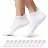 Mowenti 10 Paar Sneaker Socken Herren Damen Kurze Sportsocken Atmungsaktive Laufsocken Unisex Sneakersocken Weiß 39-42