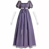 CR ROLECOS Kleider 19 jahrhundert Regency Kleider Empire Kleid Viktorianisches Kostüme für Hochzeit Tee Party mit Handschuhen Empire Taille Kleid XL