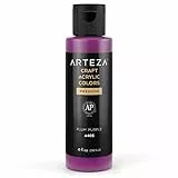 ARTEZA Craft Acrylfarbe, A405 Pflaume, 118 ml Flasche, wasserbasierte, mischbare, matte Acrylfarbe für Kunst- und DIY-Projekte auf Glas, Holz, Keramik, Stoffen, Papier und Leinwand