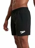 Speedo Herren-Badehose, 40,6 cm, schnell trocknend, bequeme Passform, klassischer Stil, Kordelzug in der Taille, Schwarz/Weiß, XL