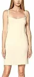 Bellivalini Damen Unterkleid für durchsichtige Kleider kurz V Ausschnitt Petticoat Kleid BLV50-175 (Ecru, M)