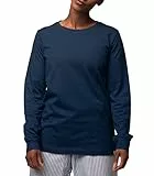 greenjama Damen Langarm-Shirt mit Woll-Anteil, GOTS-Zertifiziert Pyjamaoberteil, Ultramarin, 42