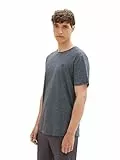 TOM TAILOR Denim Herren 1043492 Basic T-Shirt in Melange-Optik, 10668-sky Captain Blue, XL