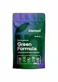 Intenson Green Formula Heidelbeere, Super Greens Pulver, Superfood-Mischung mit Chlorella, Spirulina, Ashwagandha mit OPC & Moringa, Ohne Zucker, Natürlich Gesüßt, Funktionelles Getränkepulver, 300 g
