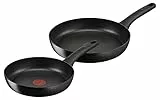 Tefal Hard Titanium On Pfannenset 24 + 28 cm, Pfanne Induktion, Aluminium, unbedenkliche Antihaftversiegelung, Thermo-Signal bei idealer Brattemperatur, für alle Herdarten geeignet, G28890