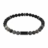 JOOP! Armband Edelstahl Herren Armschmuck, mit Achat, 19 cm, Grau, Kommt in Schmuck Geschenk Box, 2038991