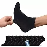 TUUHAW Sneaker Socken Herren 43-46 Damen Sneakersocken Sportsocken Halbsocken Kurze Atmungsaktive Baumwolle Schwarz Socken Laufsocken 10paar
