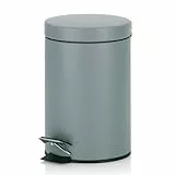 kela Kosmetikeimer 3L MONACO, Metall Tretmülleimer Badzimmer, WC, Küche, Badmülleimer mit herausnehmbarem Einsatz, hellgrau matt