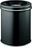 Durable Papierkorb Safe rund, selbstlöschender Deckel, 15 Liter, schwarz, 330501