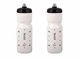 ZEFAL Pack Sense Soft 80 Trinkflasche Fahrrad - Zwei geruchsneutrale, Sportflaschen für MTB Rennrad - BPA-freie Wasserflasche - Silikon-Sauger - Weiß, 2 x 800 ml