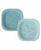nip – Kinderteller | ab 4 Monaten | 2er Set | Bruchfester und ergonomischer Kinderteller aus über 90% nachwachsenden Rohstoffen, mikrowellen- und spülmaschinengeeignet, ideal für Beikost | Blau