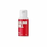Colour Mill Oil Blend Red Lebensmittelfarbe auf Ölbasis - Lebensmittelfarben für Schokolade, Fondant, Cupcakes, Kuchen, Backen, Macaron - Food Coloring für Tortendeko - 20ml