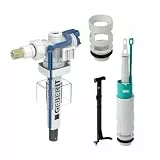Geberit Universal Set Bassin Korb 240.500.00.1 Schwimmerventil 240.715.00.5 mit Heberglocke 240.501.00.1 – Komplettset für UP-Spülkasten – Wasserzulauf Ventil Ersatzteil