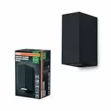 OSRAM ENDURA Classic Square Updown Außen-Wandleuchte, schwarz, GU10-Sockel (max 35W), kann mit einfacher oder smarter Lampe bestückt werden, Down oder Up/Down Leuchtenvariante, Schutzklasse IP44