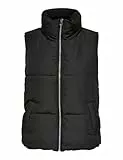 JdY Damen Jdynewerica Short Waistcoat Otw Noos Weste, Black/Detail:SILVER ZIPPER, L EU