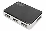 DIGITUS USB-Hub - 4 Ports - High-Speed USB 2.0 - 480 MBit/s - Plug&Play - Anschluss-Kabel 66 cm - Schwarz