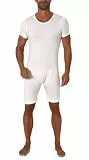 Normann Care Pflegebody Kurzarm - Unisex - mit diagonalem Reißverschluss am Rücken - 64612, Grösse:M, Farbe:Weiss
