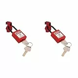Sonew 2 Sets Leistungsschalter Sperr Set, Klemm Leistungsschalter Sperrung, Stecker Sperrung (2 Schlüssel/Schloss), Leistungsschalter Sperrvorrichtung für Sichere Elektrische Sperren,