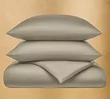 Seralino Bio Bettwäsche 155x220 Baumwollle Beige/Taupe| Reißverschluss | Bettwäsche Set 155x220 Baumwolle inkl. Kissenbezug 80 x 80 cm| Bettwäsche 100% Baumwolle| Kopfkissenbezug 80x80 Baumwolle