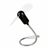 REY ELECTRONICA Mini USB Ventilator leise mit flexiblem Hals für Home-Office/büro/zuhause, 17 cm, schwarz