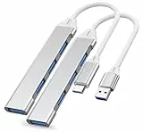 USB Hub 4 in 1. Pack mit 2 USB Hub, USB und USB C Anschlüsse Multiple Mini USB Dock Station für PC, Laptop, McBook Windows, Samsun Galaxy Switch, Chromecast, Xiaomi, Redmi, Android